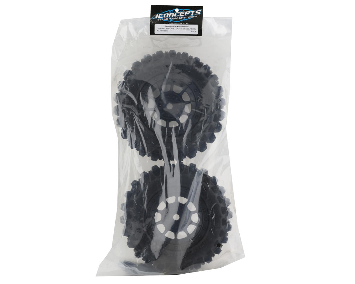JConcepts 4013-3994 Magma Pre-Mounted Monster Truck Tires w/Hazard Wheel (Black) (2) (Platinum)