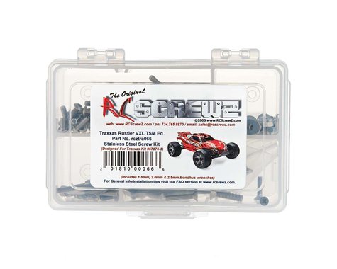 RC Screwz RCZTRA066 Traxxas Kit de tornillos inoxidables Rustler VXL TSM