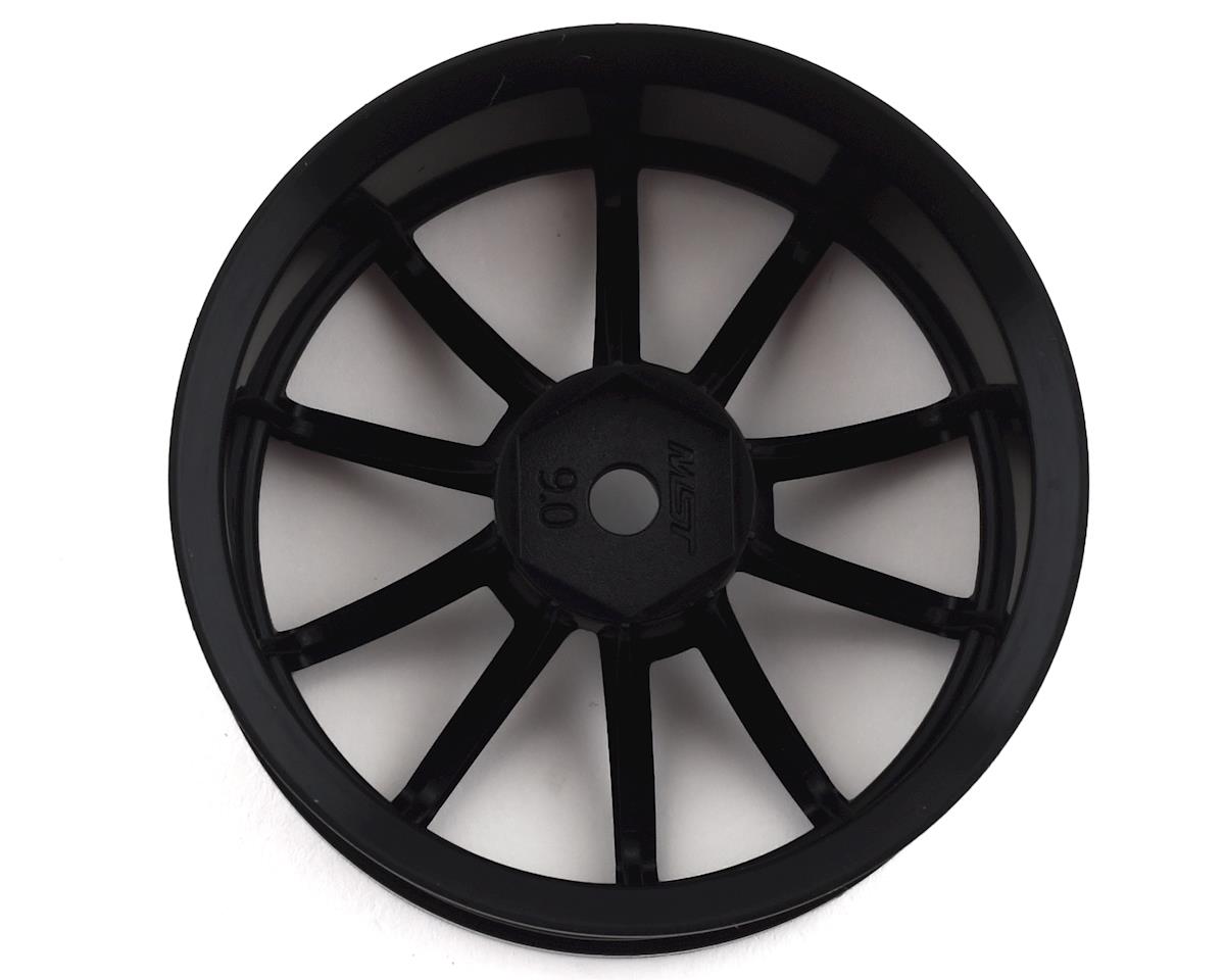 Juego de ruedas MST 832068BK GTR (negro) (4) (desplazamiento de 9 mm) con hexágono de 12 mm