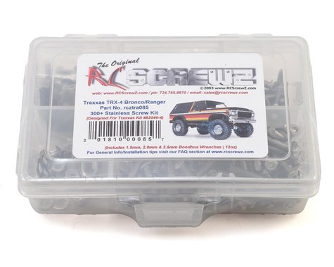 RC Screwz Traxxas RCZTRA085 TRX-4 Bronco Kit de vis en acier inoxydable