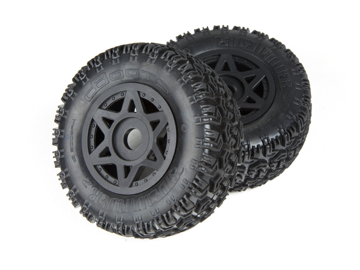 Arrma AR550003 6S Glued Dboots Sidewinder Tires & Wheel Set (Black) (2)