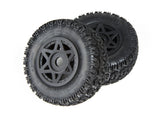 Arrma AR550003 6S Ensemble de pneus et roues Dboots Sidewinder collés (noir) (2)