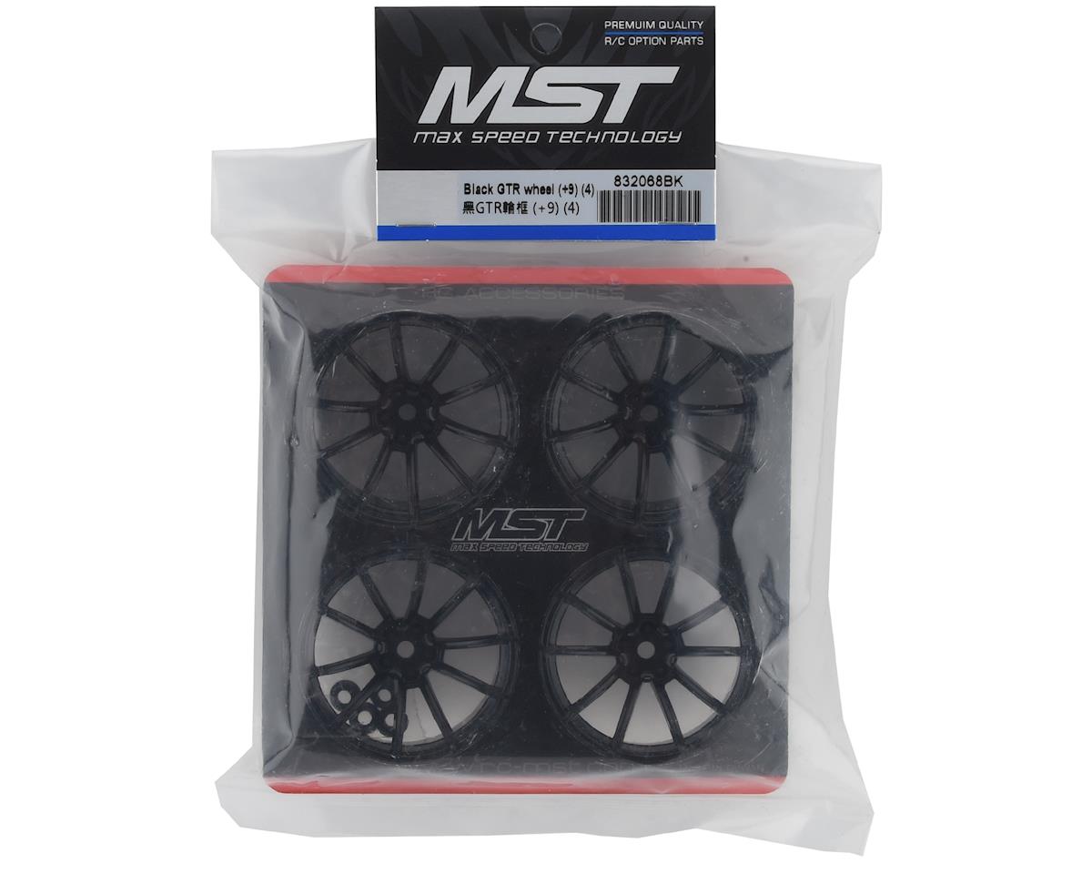 MST 832068BK Jeu de roues GTR (noir) (4) (décalage de 9 mm) avec hexagone de 12 mm