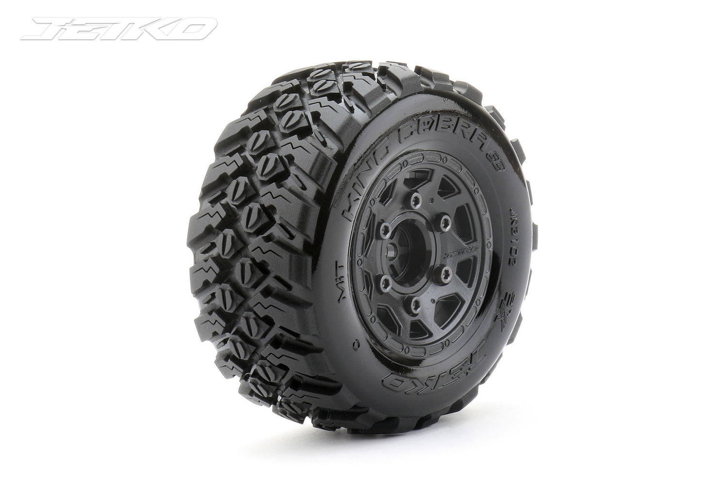 Jetko 3102CBMSGNB1 1/10 SC King Cobra Tires Mounted on Black Claw Rims, Medium
