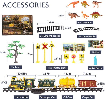 Classical Train Set Toy with Remote & Dinosaur