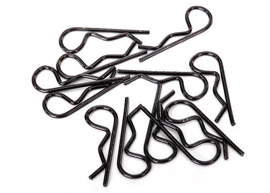 TRAXXAS 1834A Body clips, black (12) (standard size)