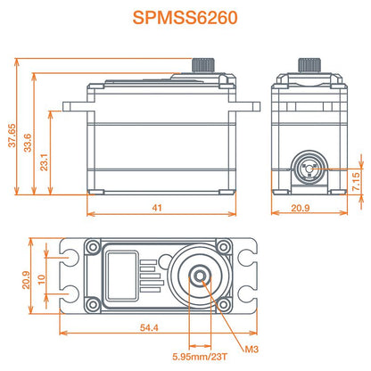 SPEKTRUM SPMSS6260 Standard Digital HV High Speed Metal Gear Surface Servo