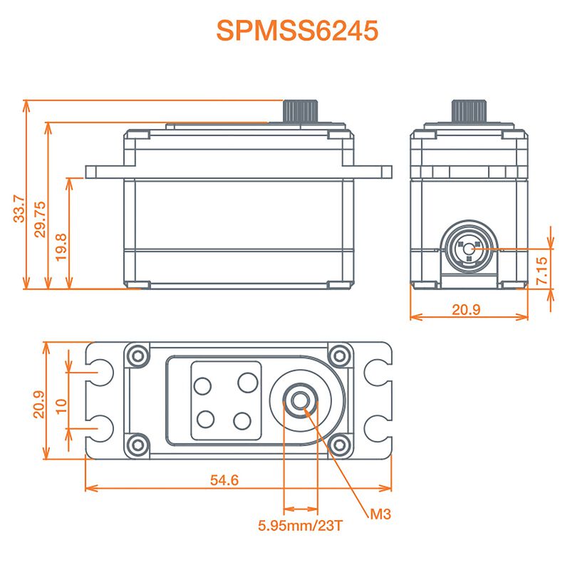 SPEKTRUM SPMSS6245 Standard Digital High Speed High Torque Surface Servo