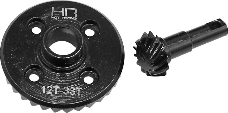 HOT RACING TRXF9312 Steel Helical Diff Ring/Pinion Overdrive (12/33T) TRX4