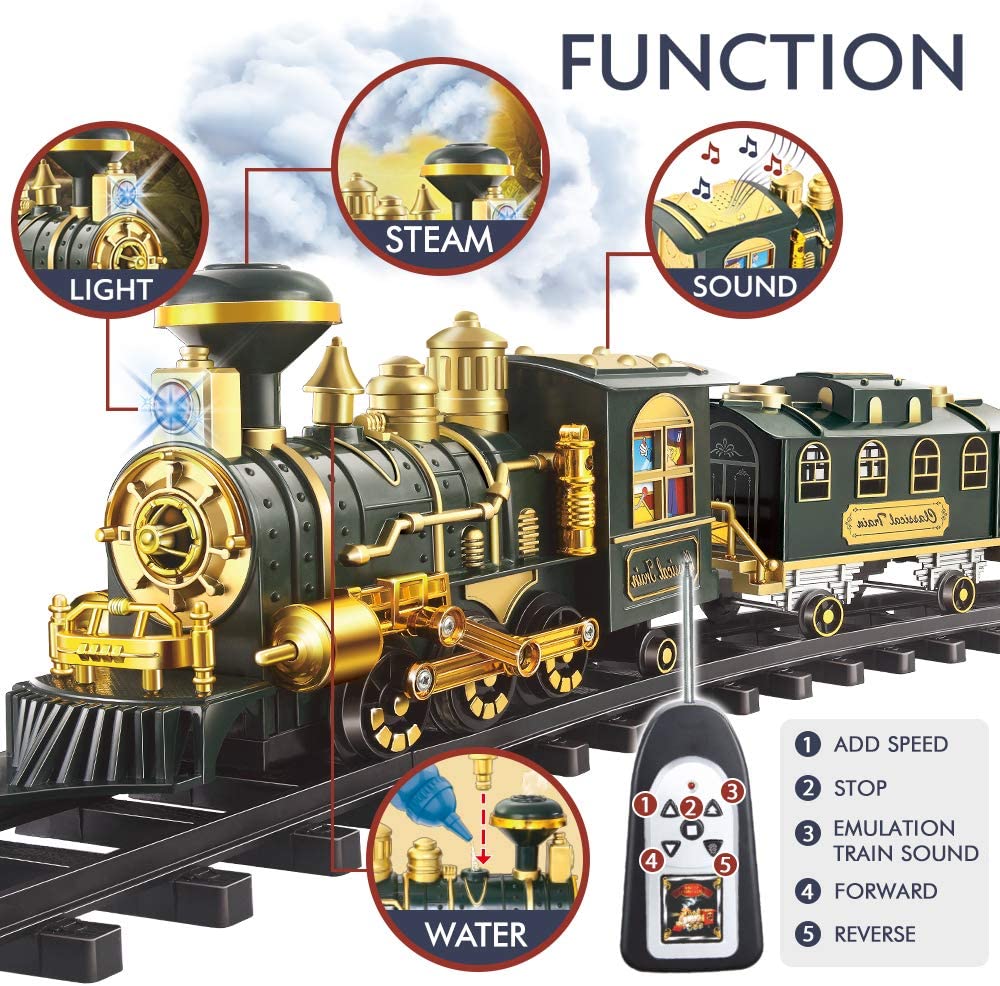 Classical Train Set Toy with Remote & Dinosaur