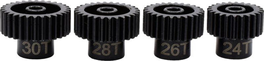Hot Racing SSXS4680 Hardened Steel Gear Set 48p 1/8 Bore 24 26 28 30 Tooth