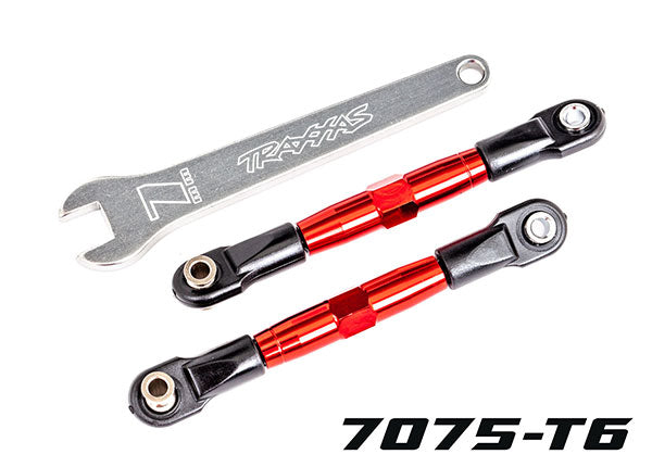 Traxxas 2444R Camber links, delanteros (TUBOS anodizados en rojo, aluminio 7075-T6, resistente