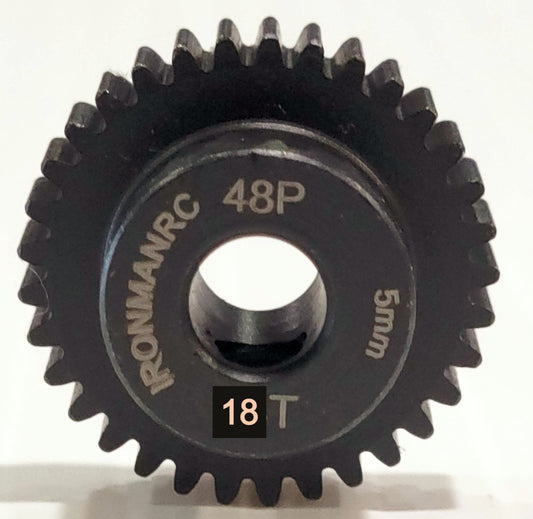 IRonManRc 18t en acier trempé 48P 5 mm et 3 mm pignon
