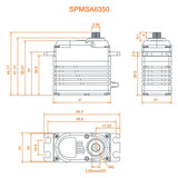 SPEKTRUM SPMSA6350 Servo HV sin escobillas de alta velocidad y ultra torque
