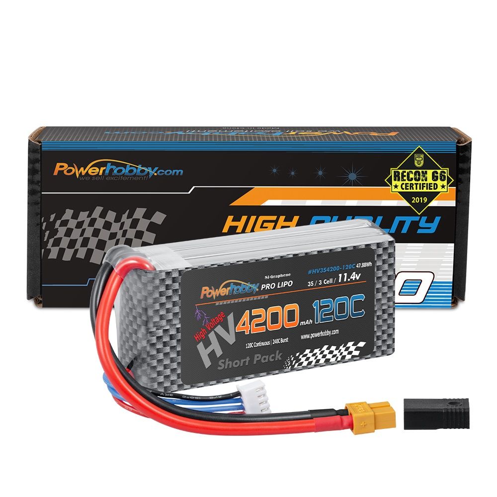 Powerhobby 3s 11.4V 4200mah 120c Graphne + Batería HV Lipo con enchufe XT60
