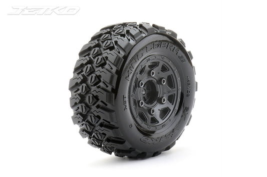 Jetko 1602CBMSGBB3 1/8 SGT 3.8 King Cobra Tires Mounted on Black Claw Rims