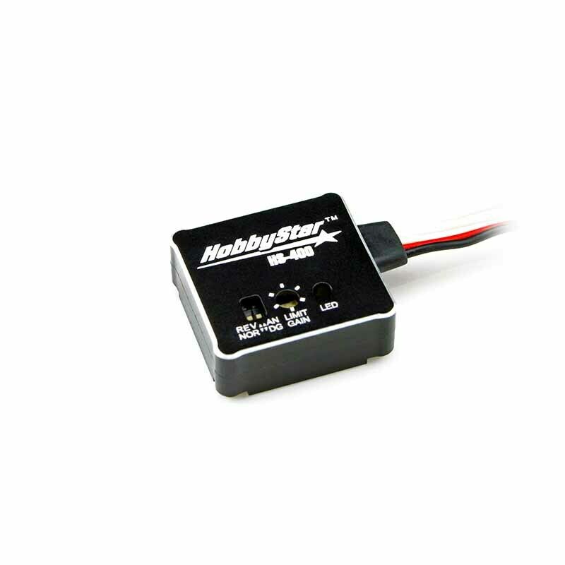 HobbyStar HS-400 Gyro, control de estabilidad ajustable, coche RC con asistencia para la deriva, NEGRO