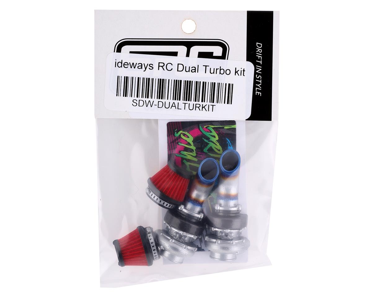 Sideways SDW-DUALTURKIT Scale Drift Dual Half Turbo Kit con filtro cónico (2) (rojo)