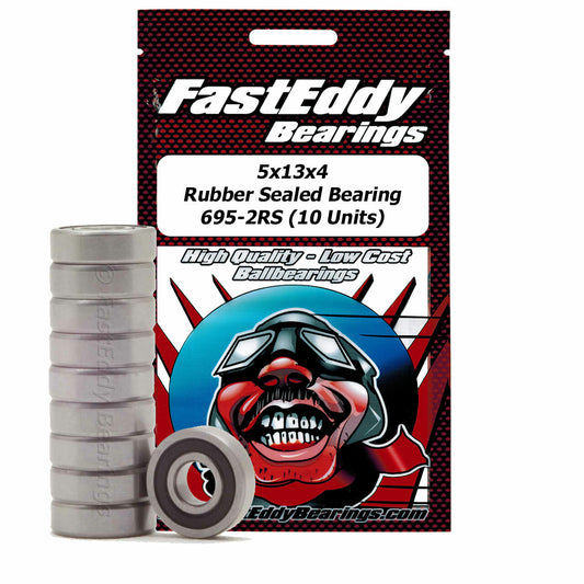 Fast Eddy 5x13x4 Rubber Sealed Bearing 695-2RS (10 Units)