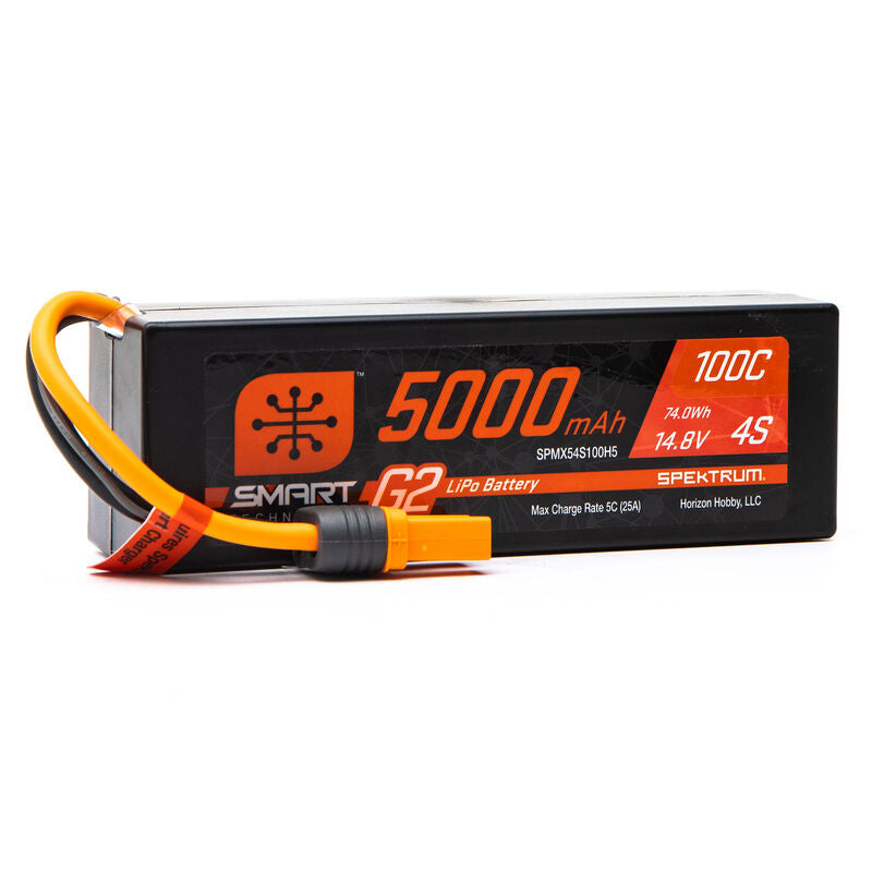 SPEKTRUM SPMX54S100H5 14,8 V 5000 mAh 4S 100C Smart G2 Batterie LiPo Hardcase : IC5