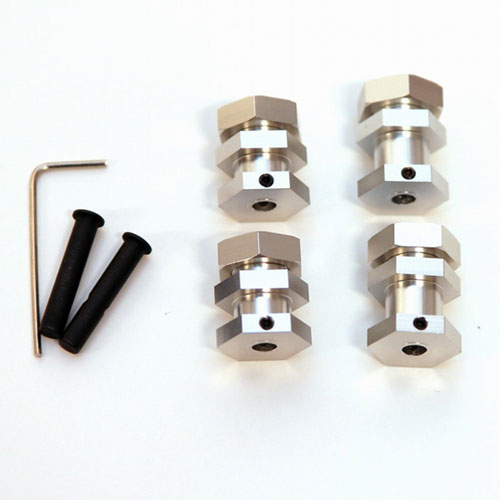 Machined Aluminum 17mm Hex Conversion Kit, Silver, for Traxxas Slash/Stampede/Ru