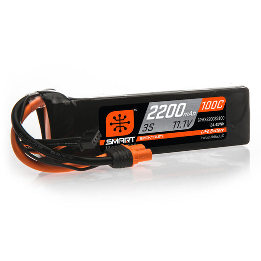 Spektrum SPMX22003S100 11.1V 2200mAh 3S 100C Smart LiPo Battery: IC3