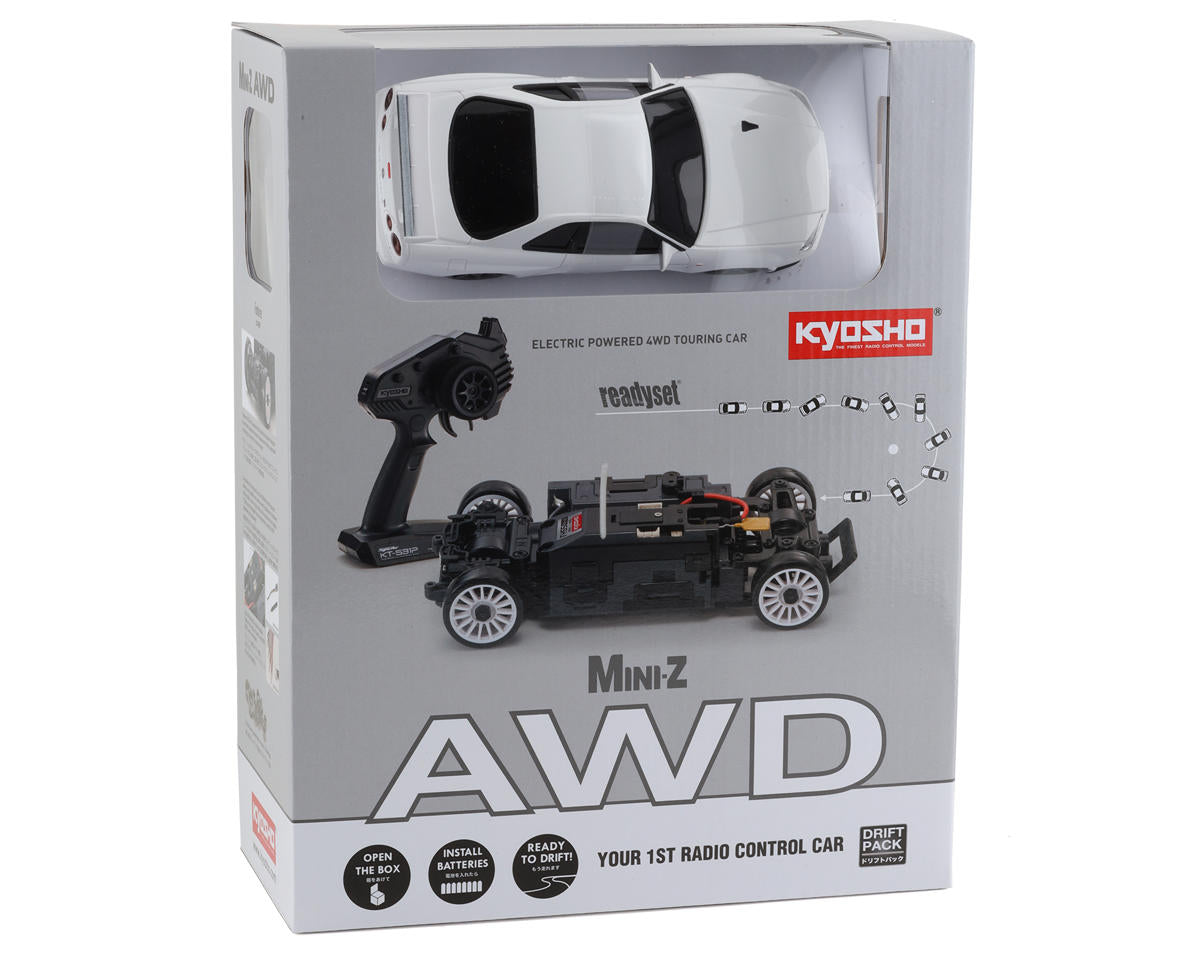 Kyosho MA-020 AWD Mini-Z ReadySet avec corps Skyline GT-R R34 (blanc) et KT-531P 2.4G