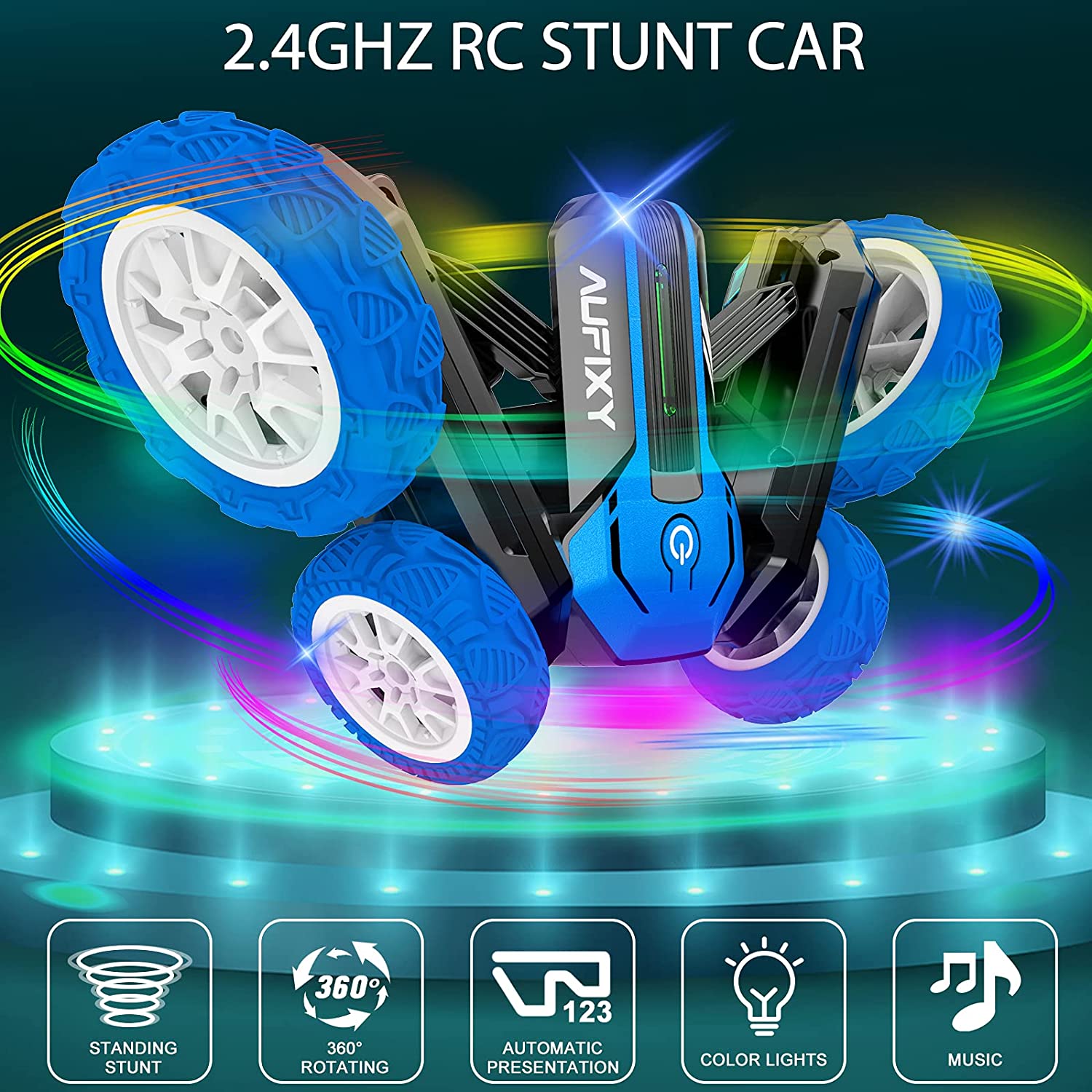 Stunt Roll X002XJBVW3 RC Cars 360 ° Flips Stunt Car Double Sided Rotating 4WD