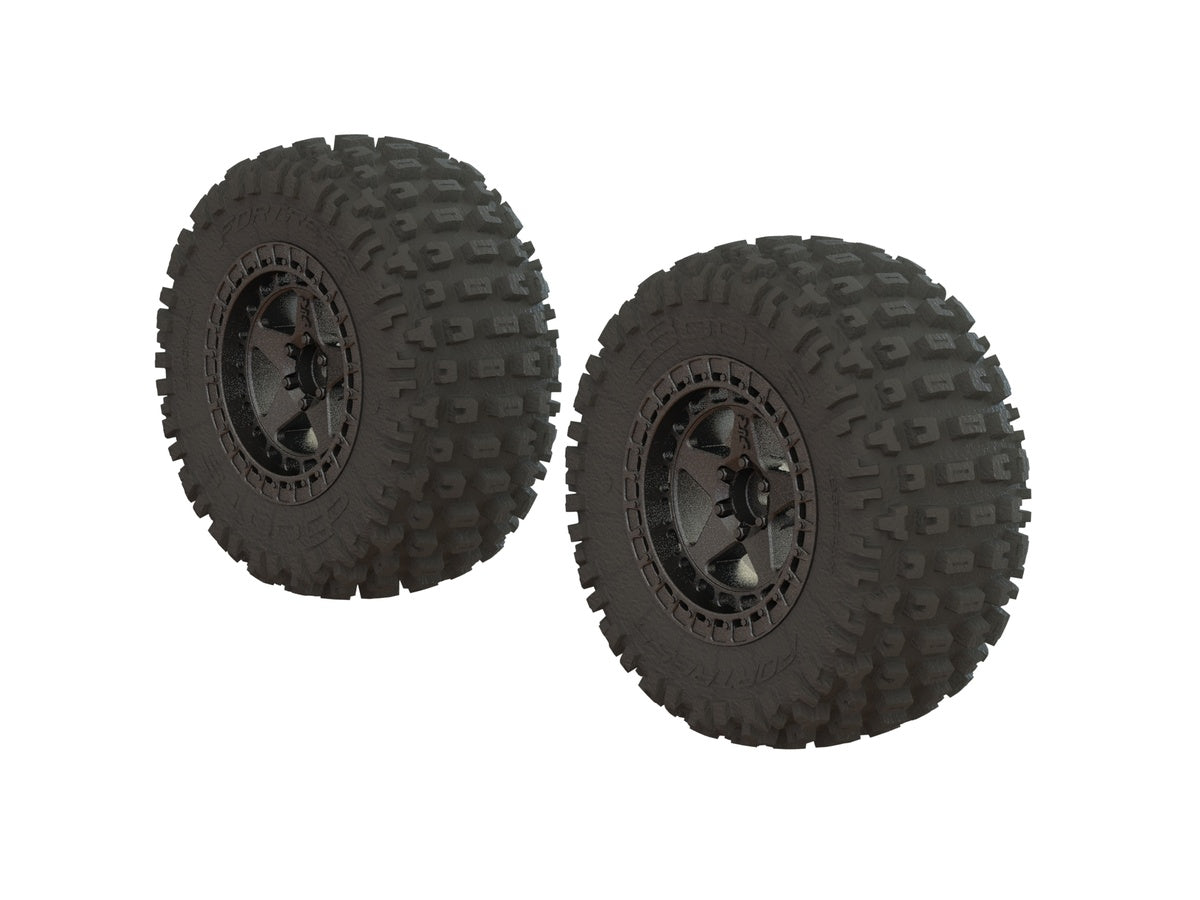 ARRMA ARA550087 JUEGO DE NEUMÁTICOS DBOOTS 'FORTRESS SC' PEGADOS (GUN METAL) (2PCS)