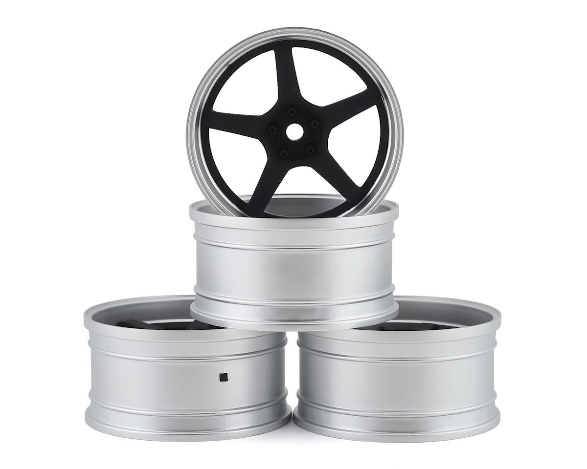 MST MXS-832110FBK MST GT Wheel Set (Matte Silver/Black) (4) (Offset Changeable)
