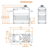 SPEKTRUM SPMSH6350 Estándar Digital HV Sin escobillas Ultra Torque Heli Cy de alta velocidad