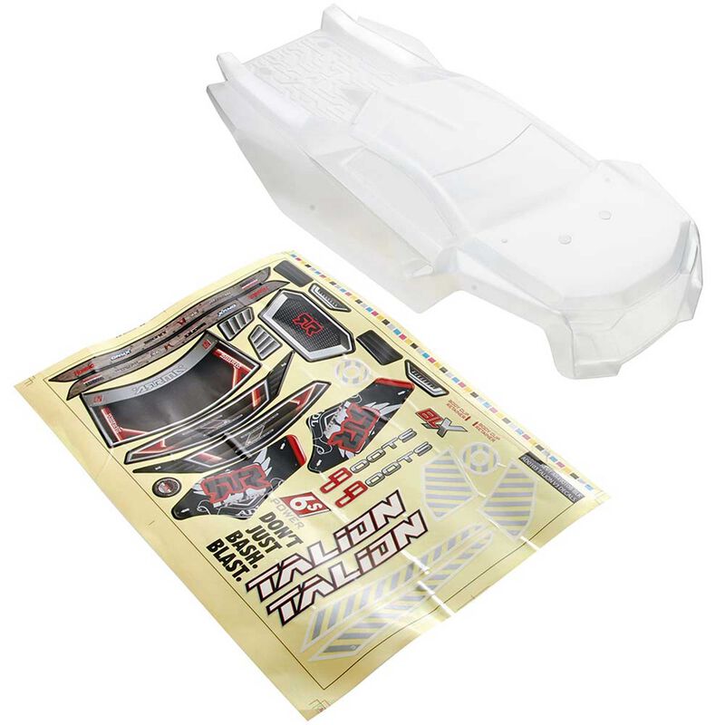 ARRMA AR406108 1/8 Clear Body with Decals Window Mask: TALION 6S BLX