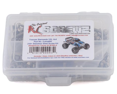 RC Screwz RCZTRA093 Kit de vis en acier inoxydable Traxxas Stampede VXL 4x4