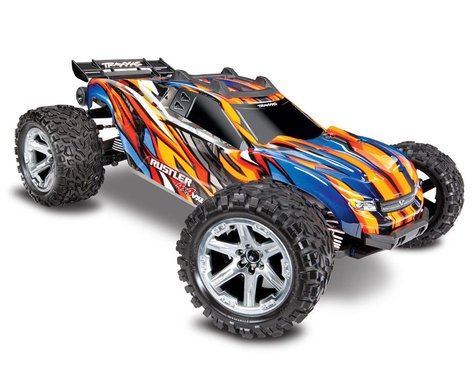 Traxxas 67076-4-ORNG Rustler 4X4 VXL sin escobillas RTR 1/10 4WD Camión de estadio