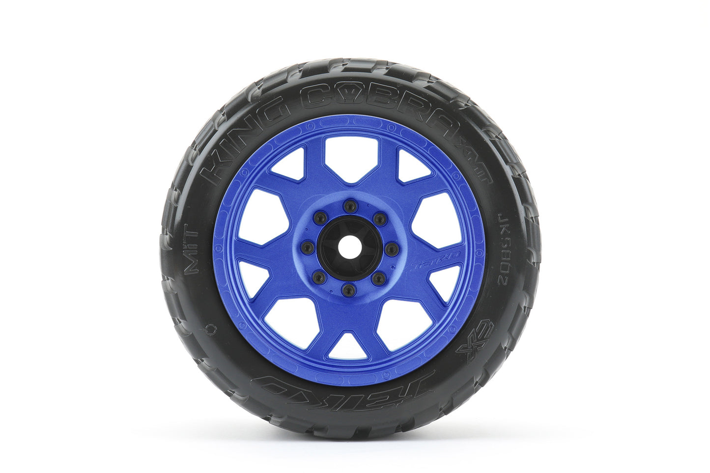 JETKO JKO5802CLMSGBB1 1/5 XMT EX-King Cobra Tires Mounted on Metal Blue Claw Rim