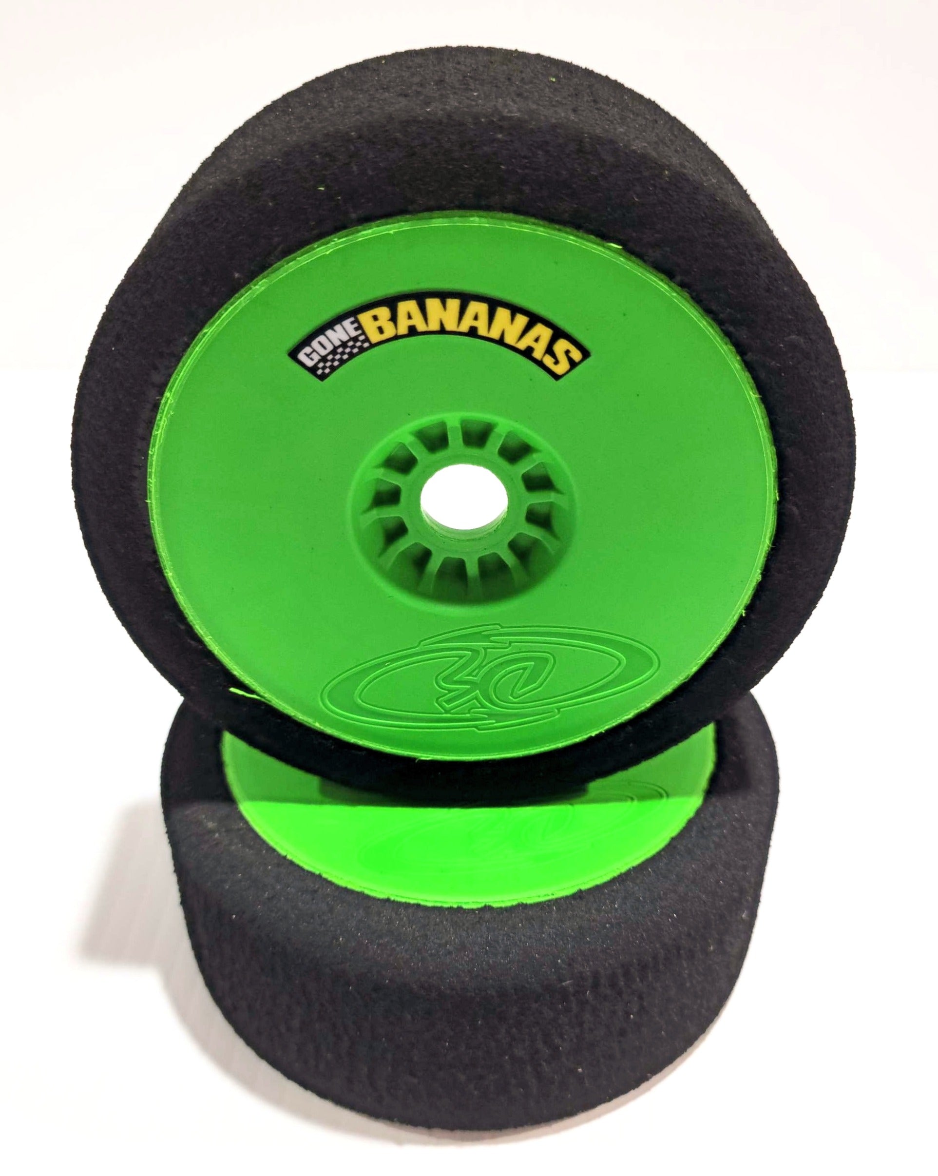 GONE BANANAS DRAG RACING FOAMS W/ GREEN RIMS 30 SHORE – Island Hobby Nut