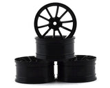 Juego de ruedas MST 832068BK GTR (negro) (4) (desplazamiento de 9 mm) con hexágono de 12 mm