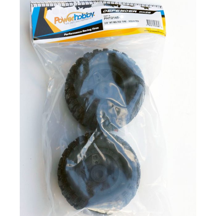 POWERHOBBY Defender 2.8 Neumáticos para camionetas tipo estadio con cinturón 0 compensación Traxxas delantero 2WD