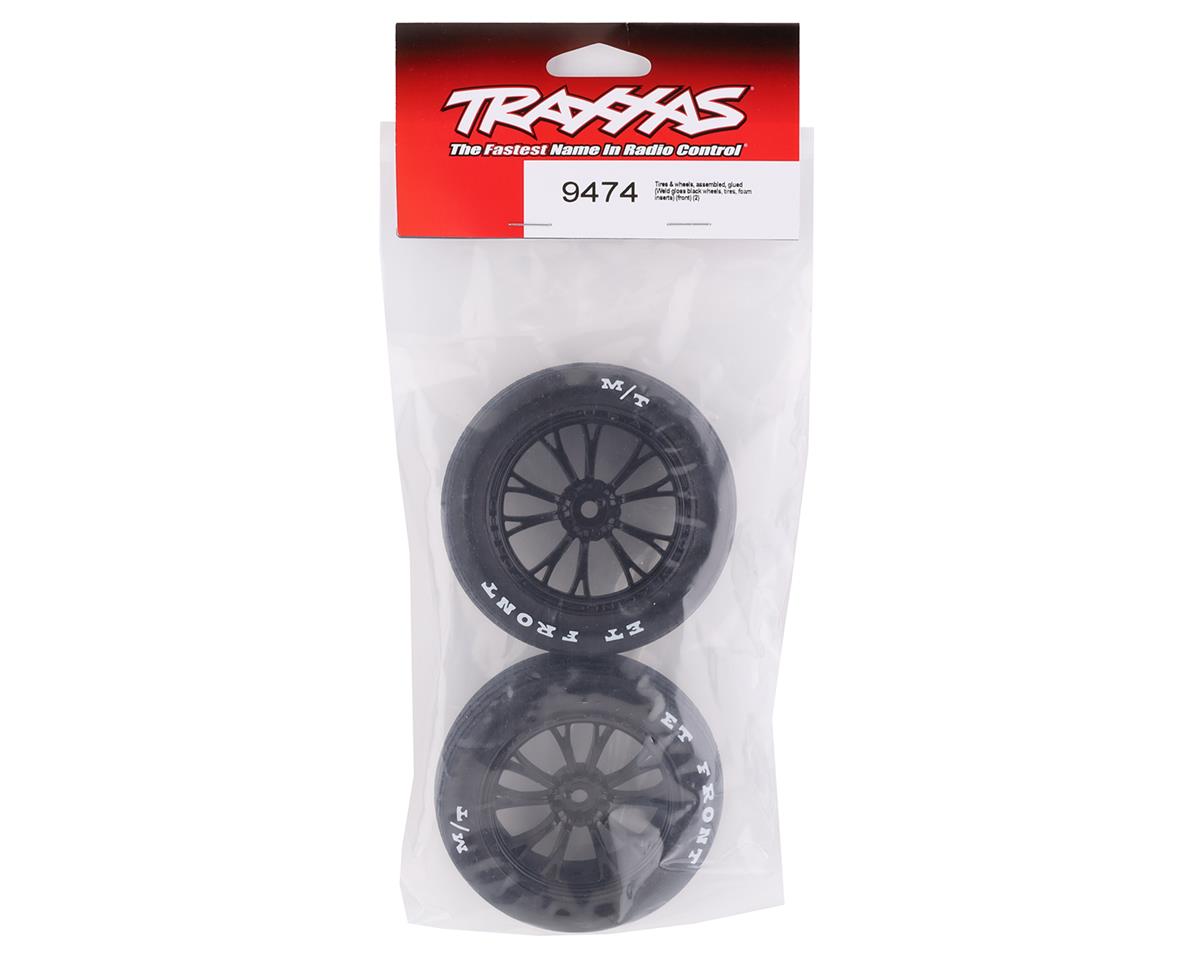 Traxxas 9474 Drag Slash Llantas delanteras premontadas (negro brillante) (2)
