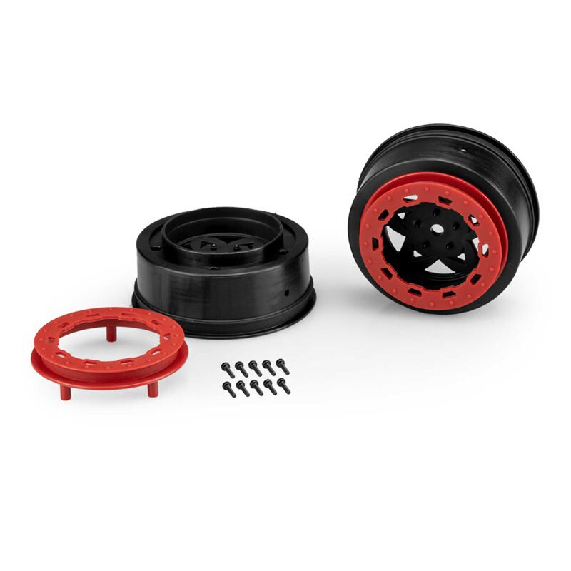 JCONCEPTS Tremor Slash narrow front wheel-BLK/RED BDLCK (2) JCO3390BR