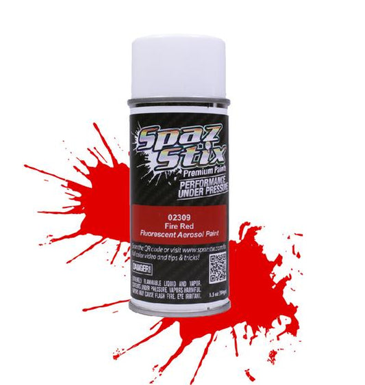 Spaz Stix 02309 Pintura en aerosol fluorescente rojo fuego, lata de 3.5 oz