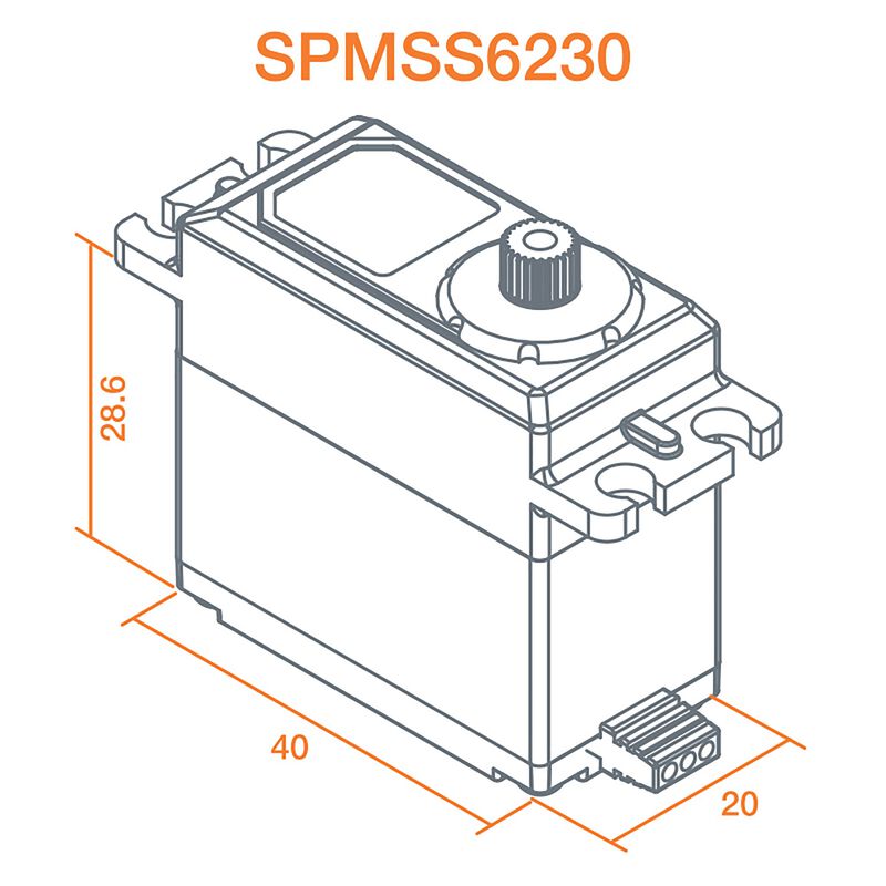 SPEKTRUM SPMSS6230 Servo de superficie de engranaje metálico digital estándar de alto torque