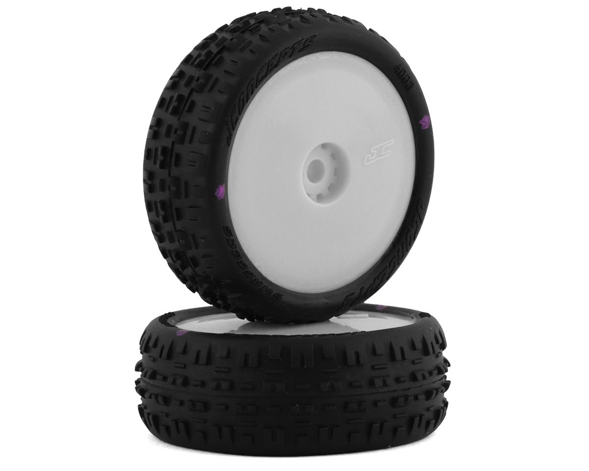 JConcepts 4003-101011 Neumáticos delanteros premontados Mini-B Swagger (blanco) (2) (rosa)