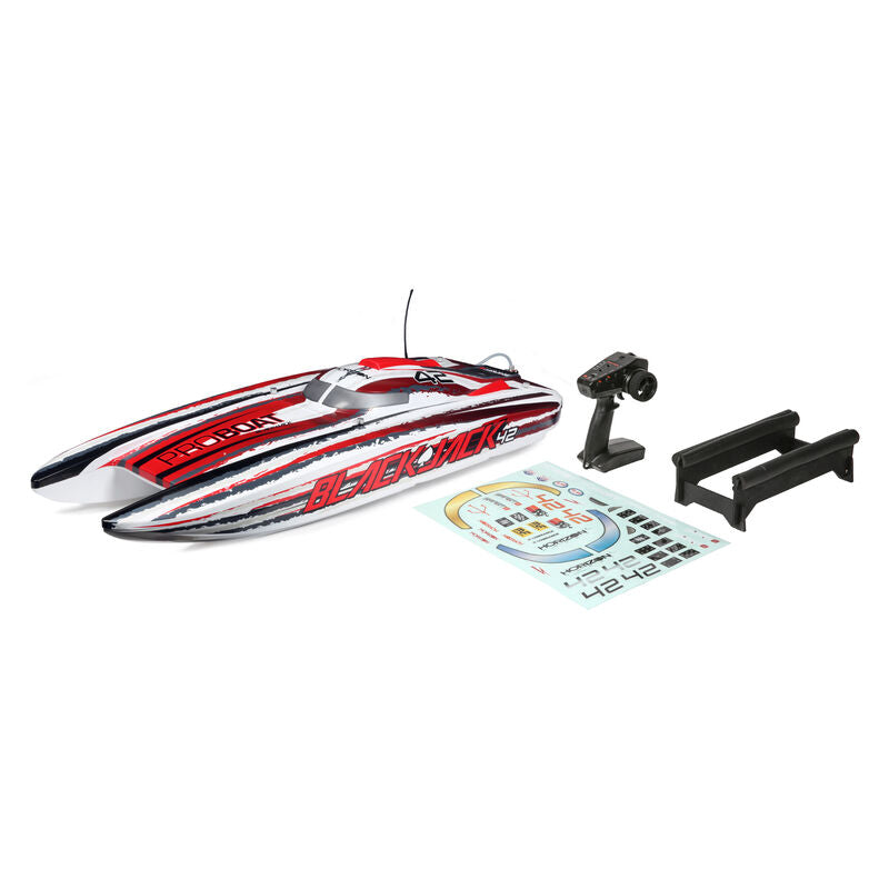 Pro Boat PRB08043T2 Blackjack 42" 8S Brushless RTR Electric Catamaran (White/Red) w/2.4GHz