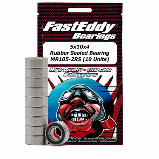 FAST EDDY TFE275 5x10x4 Rubber Sealed Bearing MR105-2RS (10 Units) TFE275