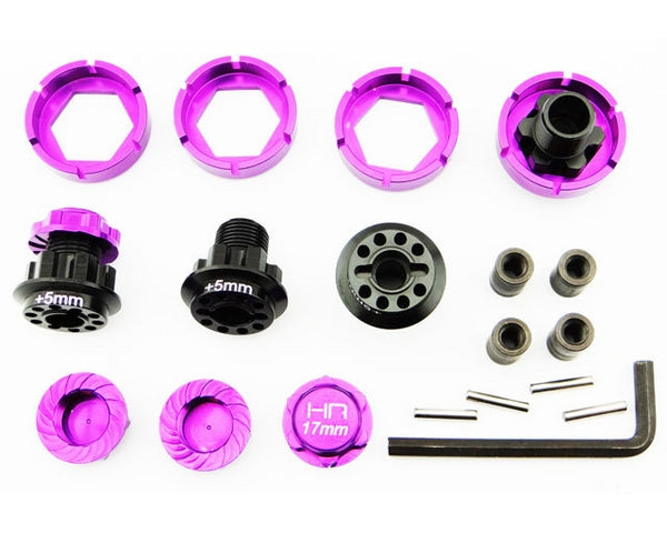 HOT RACING HSF10X07 Adaptador de rueda Savage Flux Warlock de 17 mm, hexagonal ancho