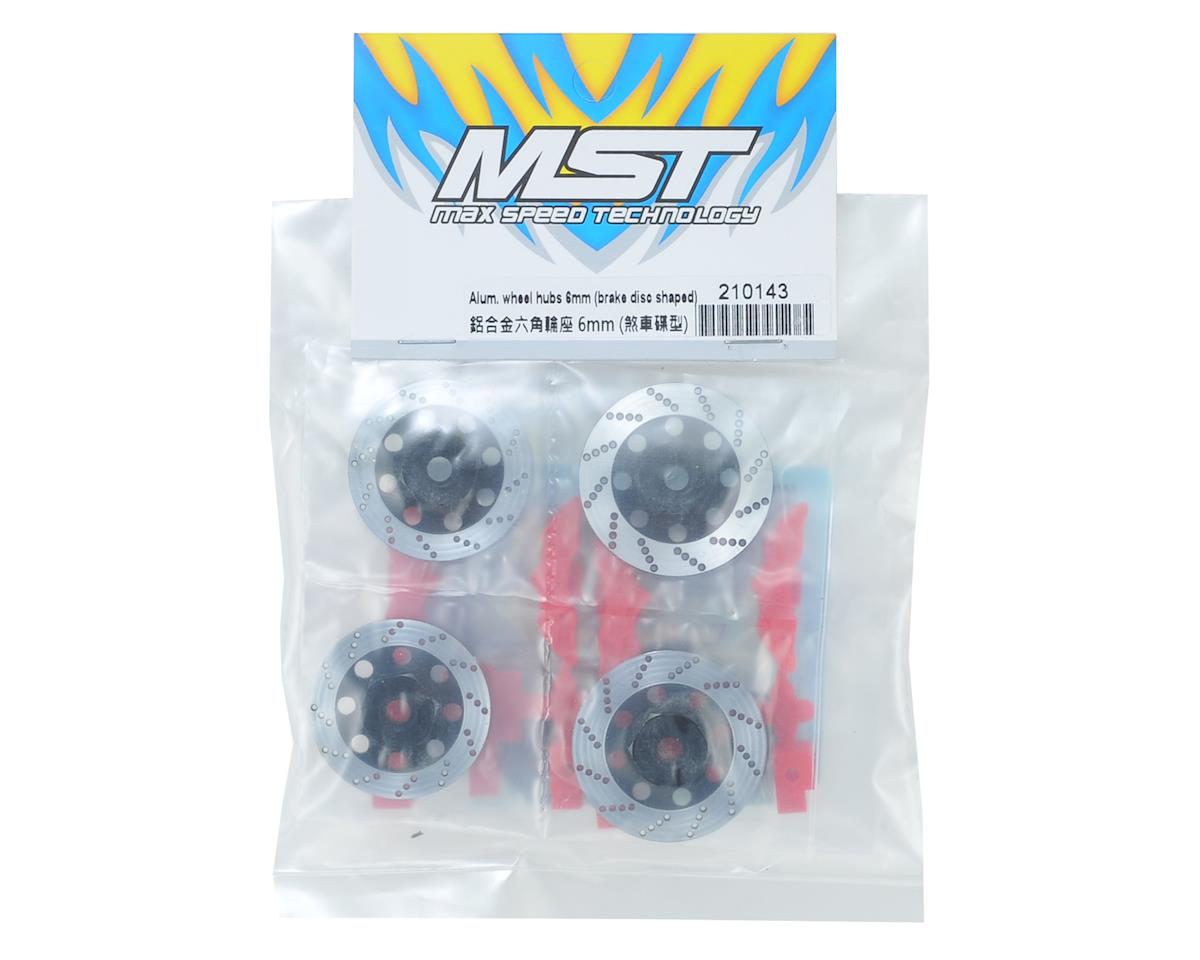 MST 210143 Alum. wheel hubs 6mm (brake disc shaped)