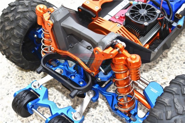 GPM TXMS030 BLUE TRAXXAS MAXX MONSTER TRUCK Soporte de amortiguador trasero de aluminio - Juego de 9 piezas