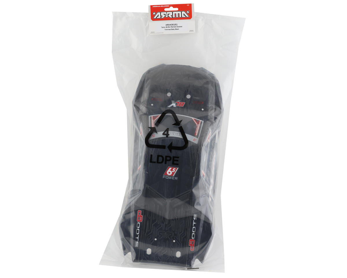 Arrma ARA406161 Talion 6S BLX 1/8 Cuerpo de camión prepintado (negro)