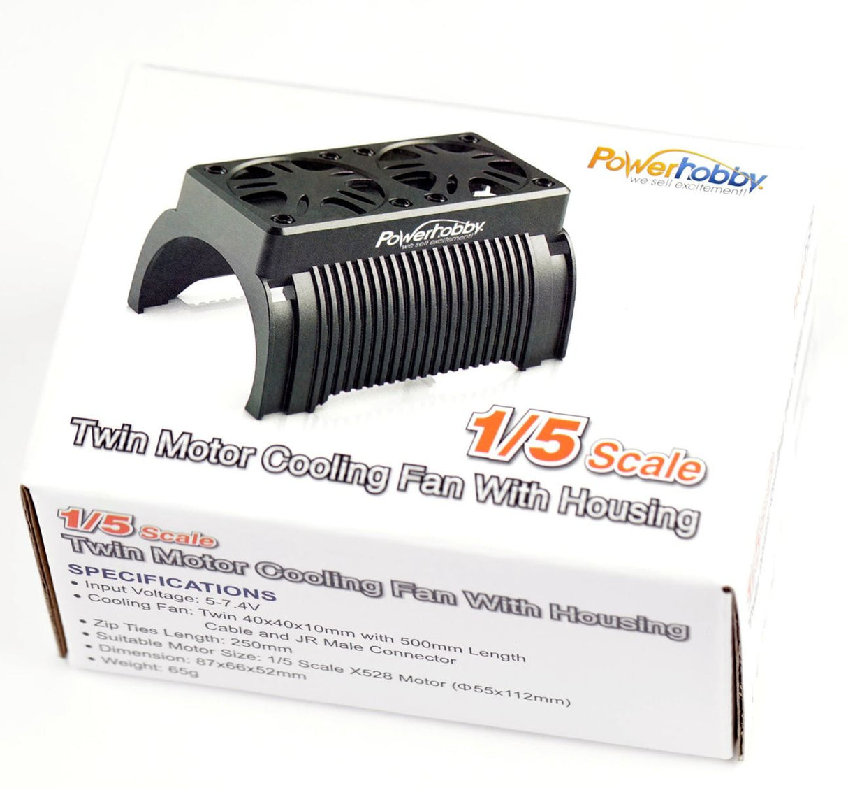 Powerhobby PHF009 1/5 Ventilador de refrigeración/disipador de calor de doble motor con carcasa de 55 mm